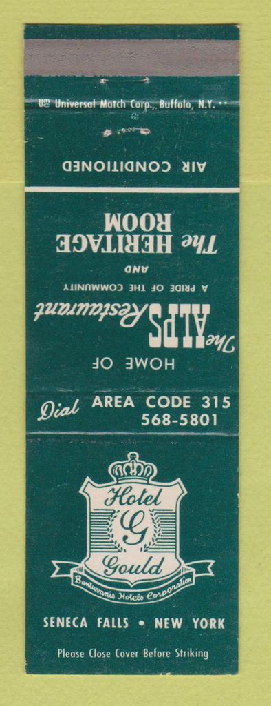 Matchbook Cover - Hotel Gould Seneca Falls NY