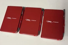 Lot Bundle of 3 Red Pocket Notebooks 3.5in X 5.5in Writing Travel Journal~W/pen
