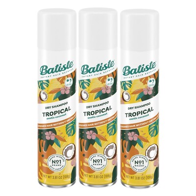 Batiste Dry Shampoo, Tropical Fragrance, 3.81 oz 3 Pack