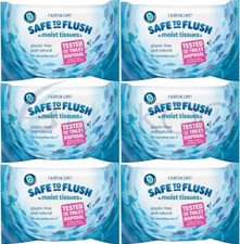 Image of Natracare Safe to Flush Moist Tissues 30 Wipes (Pack of 6)