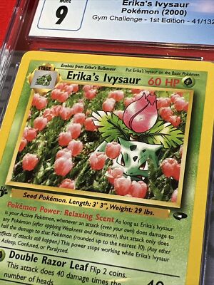 CGC 9 Pokemon Erika's Ivysaur Gym Challenge 1st Edition 41/132