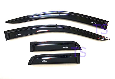 BLACK 2DR KING CAB VISOR WEATHER GUARDS WIND FOR NISSAN NAVARA NP300 D23 2015 16