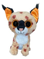 Ty Beanie Boos Buckwheat the Lynx 9” Plush Gold Glitter Eyes Cat Stuffed Animal
