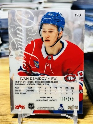 2025-26 Upper Deck Flair Ivan Demidov Rookie Green Forecheck /349