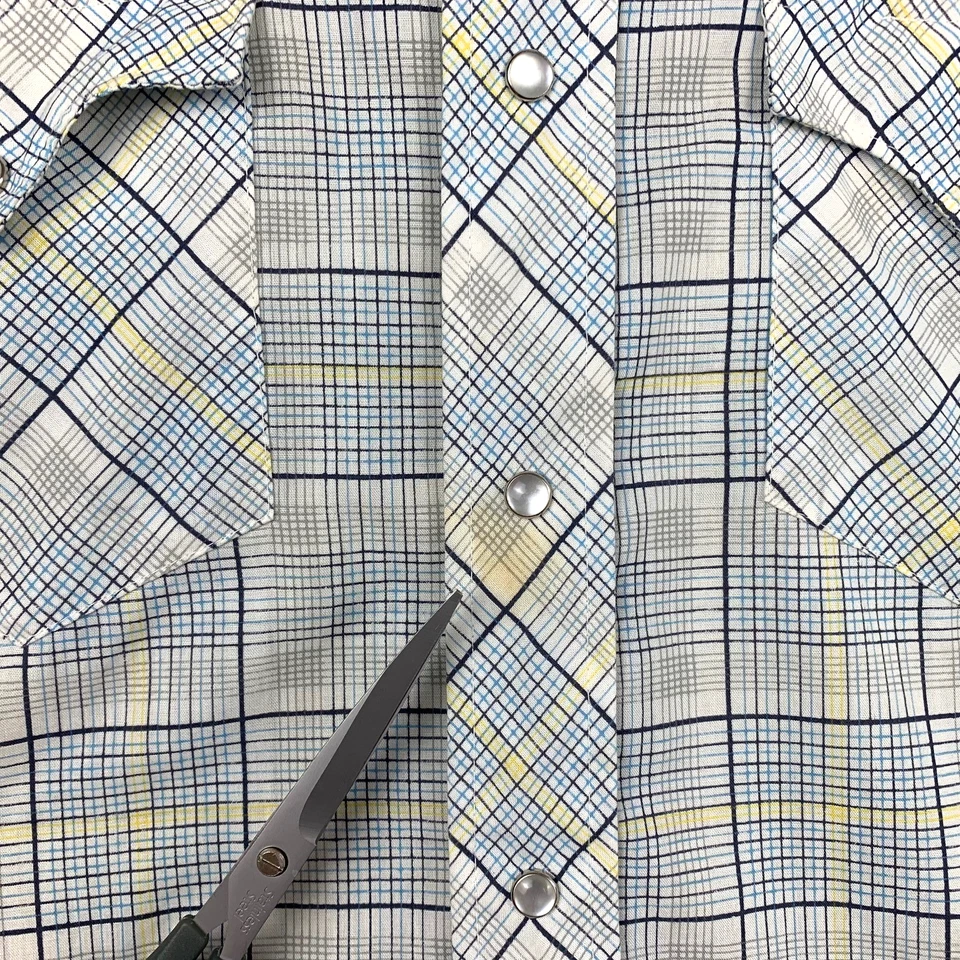 Camisa a cuadros a presión vintage JCPenney Western Apparel para mujer con perlas 16-34 (grande) Foto 4 de 4