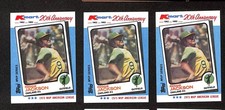 1982 Topps K-Mart  #23 Reggie Jackson 3ct Athletics Baseball Card Lot 1503I