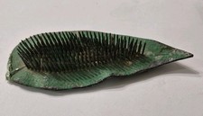 Vintage Dazey 6" Flower Frog Metal Eucalyptus Leaf #206 Original Green Paint