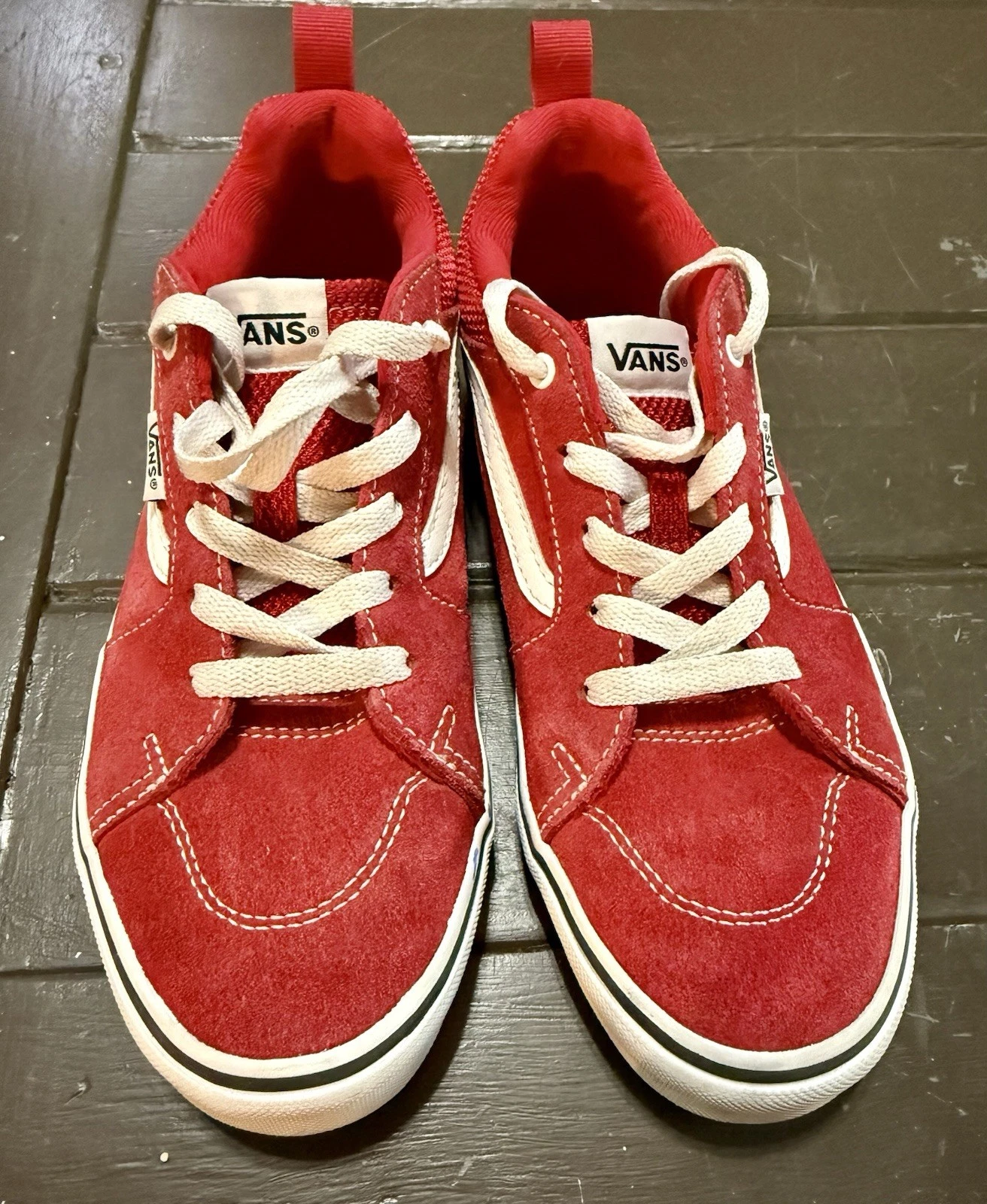 VANS Filmore Sneaker Youth Taglia 5 Rosso Scamosciato Ottime Condizioni