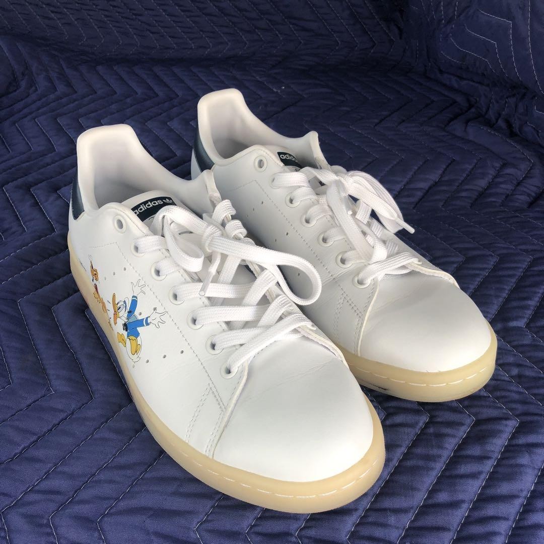 Adidas Stan Smith Donald Duck Pluto White Sneakers Size 8.5US EU 42.5