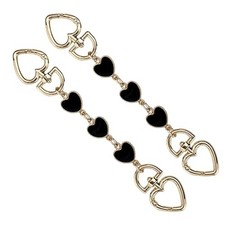 2pcs Purse Strap Extenders for Crossbody Bag 6.7Inch Chain Strap Black Heart