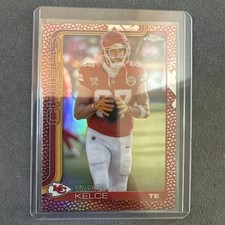Topps Chrome 2025 Travis Kelce #150 Kansas City Chief Football Leather Refractor