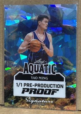 Yao Ming 2025 Leaf Signature Aquatic Sea Turtle Cracked Ice Prizm Proof #1/1