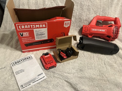 #ad CRAFTSMAN 20V MAX Cordless Leaf Blower Kit with Battery and Charger CMCBL710D1 $45.79