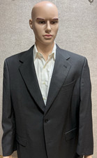Canali Men's Classic Black Wool Suit Jacket Sport Coat Made in Italy Size 52R