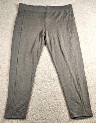 NWT LOFT Outlet Leggings XL Taupe Pull On Knit Stretch Pocket Yoga Pants Women