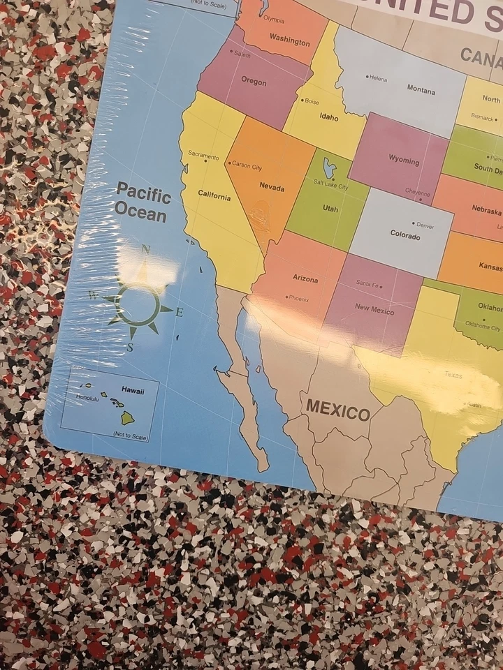 Nuevo en paquete 1998 Carson-Dellosa Jumbo Estados Unidos de América almohadilla de mapa 30 hojas Foto 4 de 4