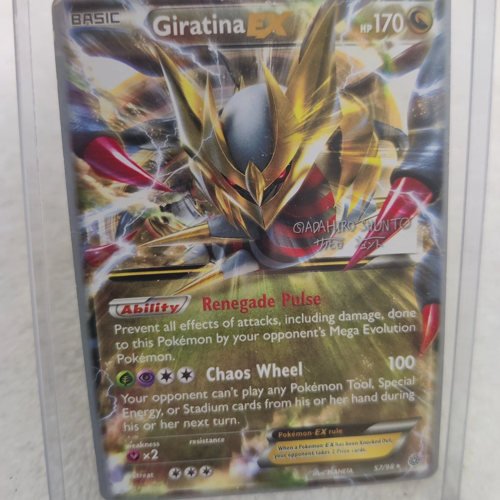 TCG Pokemon Giratina EX 57/98 XY - Ancient Origins Holo Corner Damage