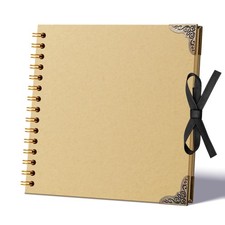 Scrapbook Photo Album 8"x8" 30 Sheets 60 Pages Kraft Paper 8''x8'', Khaki