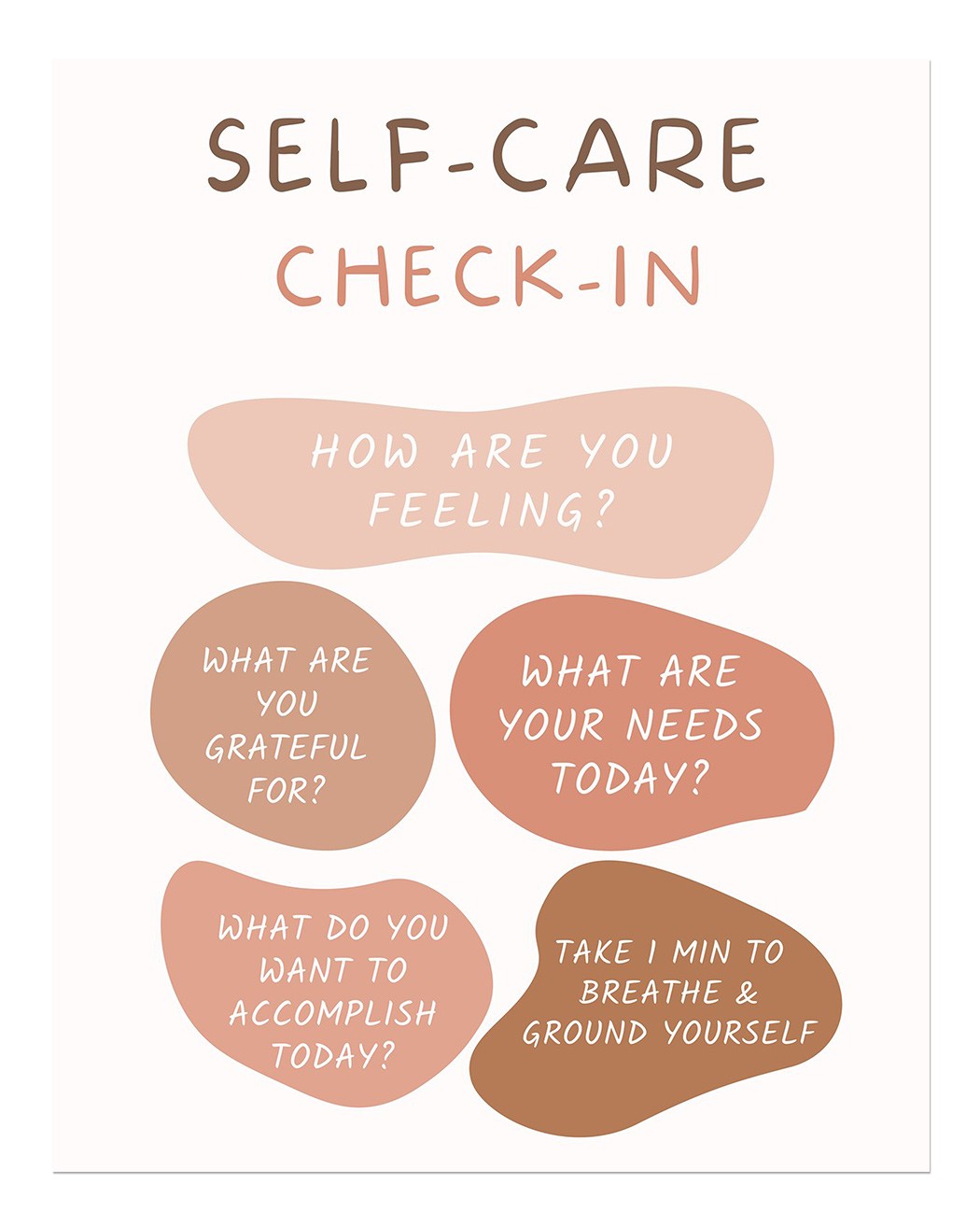 Inspirational Self-Care Check-In Wall Art Poster Premium Quality