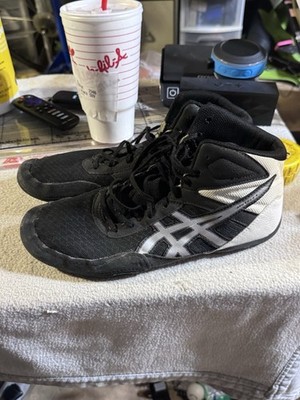 ASICS Wrestling Shoes Mens 10.5 Black Matflex 7 High Sole Sneakers MMA
