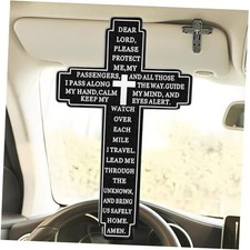 PCS Cross Car Sun Visor Clip, Christian Prayer Visor Clip for Daily 2 Black