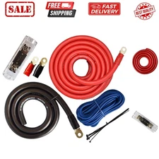 PK0-17, 0 Gauge Amp Kit Power Amplifier Install Wiring Cables - 7500W