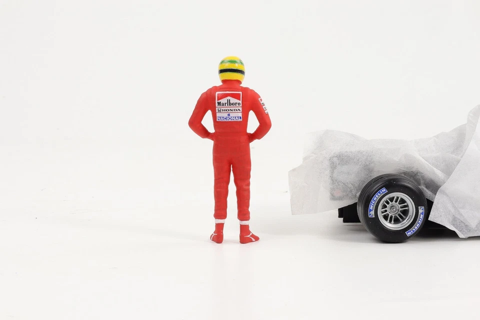 1:18 Cartrix Figurina Senna Mclaren 1991 Formula 1 F1 Resina Diorama 10 cm - Immagine 3 di 4