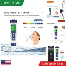 5 In 1 Water Quality Tester Digital PH TDS EC Salinity Temperature Meter Pen No