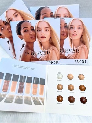 Dior Forever Foundation Sample Cards 8 Shades and 1 Primer ( 10 units ) NEW