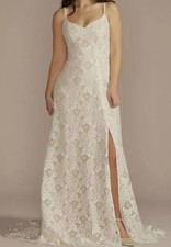 Davids Bridal Wedding Dress Lace A Line Brand New With Tags Size 4