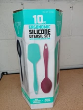 NEW Core Kitchen 10 Piece Silicone Utensil Set /Overmold Solid Core - Multicolor