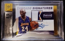KOBE BRYANT-2014/15 Panini Threads (#23/25) 3-COLOR PATCH JERSEY/AUTO BGS:8.5/10