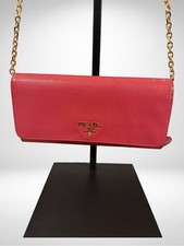 PRADA Women s Saffiano Leather Chain Wallet C...