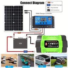 8000W Solar System Kit 12V-220V/110V Inverter 600W Panel 100A Controller RV