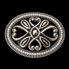 Antique Western Cowgirl Girls Flowers Belt Buckle Fleur Boucle de Ceinture