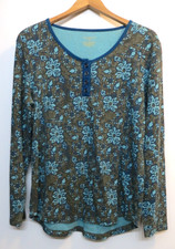 Northcrest Shirt Womens XL Blue Green Floral ...