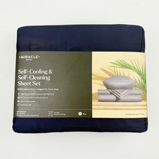 Miracle Made Sheet Set KING Luxe Self-Cooling Self-Cleaning Sateen Navy Blue
