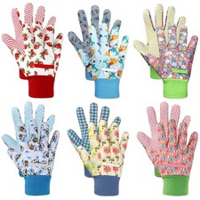 6 Pairs Kids Gardening Gloves Safety Non Slip Gloves for 3-10 Years Old Boys ...