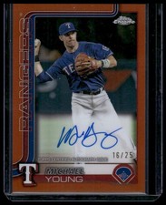 2025 Topps Chrome #CLA-MY Michael Young Chrome Legends Autographs Orange #/25