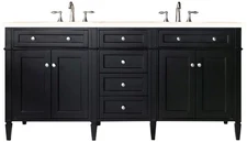 James Martin Vanities 650-V72-3EMR Brittany 72" Double Basin - Black