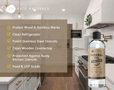 Mineral Oil for Wood Cutting Board, Butcher Block, and Knife. Food Grade Mineral
