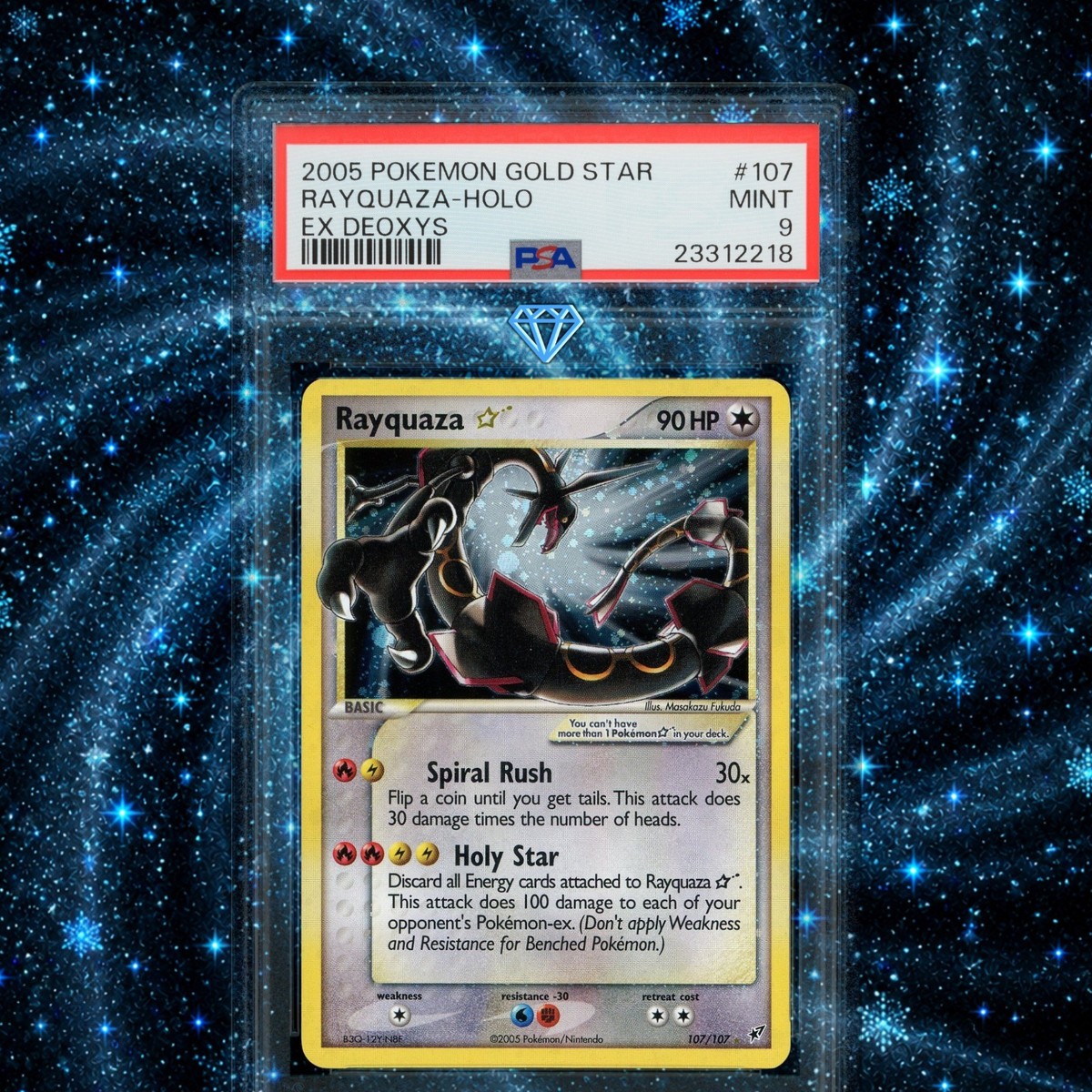Pokemon 2005 EX Deoxys Rayquaza Gold Star #107 🇬🇧 EU PRINT