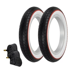 OG TIRES 12-1/2" x 2-1/4" Black/White Red Line P-1237 W/TUBES 33mm Schrader