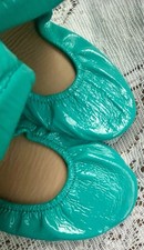 Tieks- Tiek Blue Patent Leather Ballet Flats Size 8   NIB  Never Worn