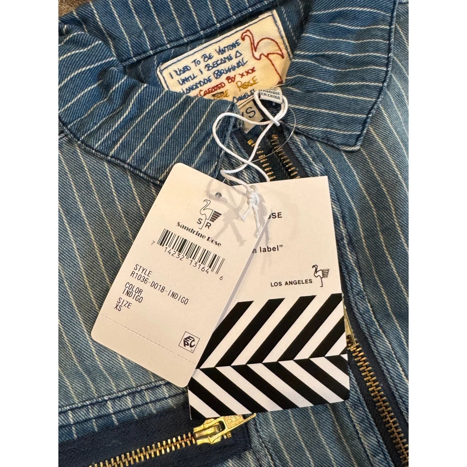 Mono vaquero Free PeopleXSandrine rosa índigo a rayas para mujer talla Xs cremallera completa Foto 4 de 4