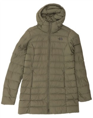 The North Face Womens Hooded Padded Coat UK 14 Medium Khaki Nylon DV23