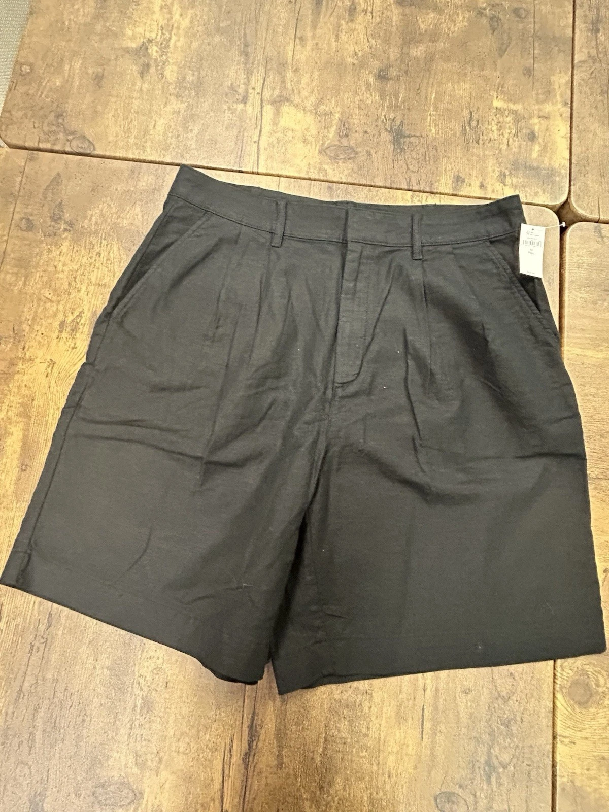 NWT Gap Linen-Blend Black Shorts 14Tall