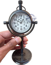 FATIMA 5'' Brass Desk Clock Nautical Vintage Collectible Maritime Antique Clock