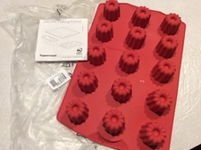 BRAND NEW TUPPERWARE SILICONE BAKING FORM MINI CANNELE ROYAL CHOCOLATE MOULD RED