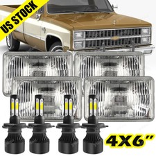 4pcs 4x6" LED Headlights HI-LO Beam Lamp for Chevy Pickup 1981-87 C10 K10 Blazer